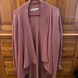 LOFT Women's Dusty Rose Open Cardigan
